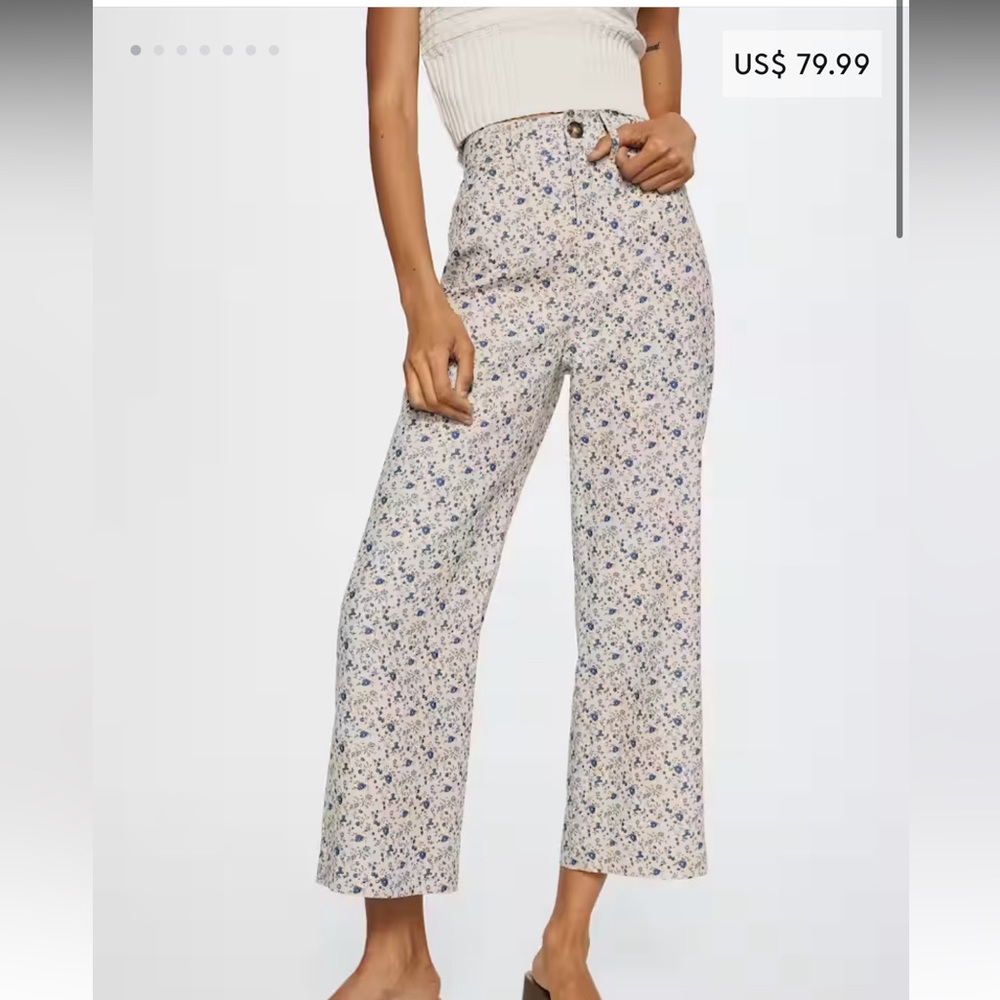 NWT Mango Linen floral pants